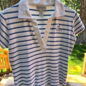 Tehama Nancy Haley women's gold shirt from Cabo del Sol - Mexico golf course.